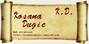 Kosana Dugić vizit kartica